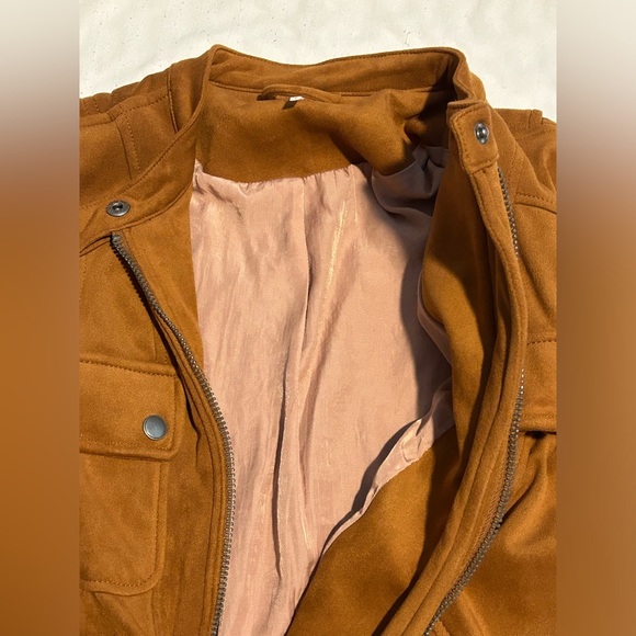 Free People Mia Brown Faux Suede Biker Jacket - S - Picture 7 of 8